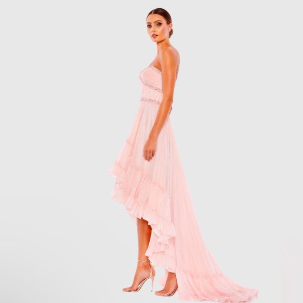 Mac Duggal Blush Strapless High Low Dress